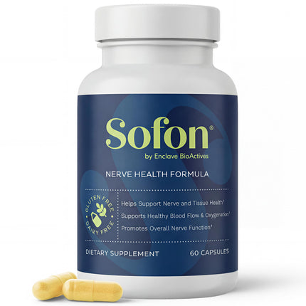 Sofon Nerve Support Supplement (60 Caps, 30 Servings) : Neuropathy Supplements Blend for Healthy Feet with Vitamin D, B12, Zinc, Alpha-Lipoic Acid, MSM, Coenzyme Q10, Bromelain, & Green-Lipped Mussel