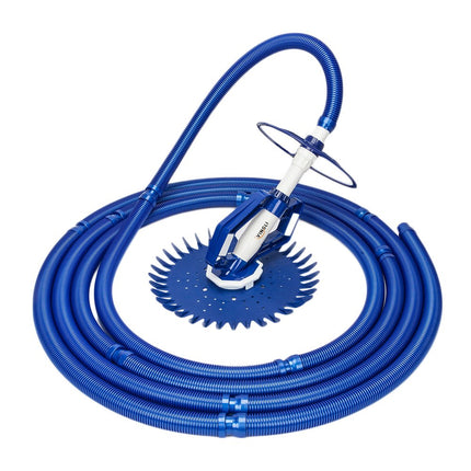 VINGLI Pool Vacuum Above Ground Indoor Outdoor Automatic Swimming Pool Cleaner Sweep Sweeper with 33FT Hoses (Nave Blue)