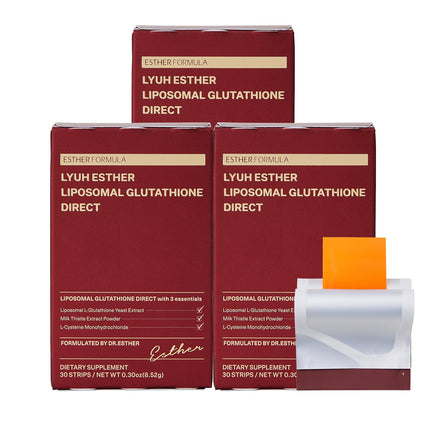 ESTHER FORMULA Liposomal Glutathione Strips (90 ct) - Glutathione Direct, Antioxidant Support, Skin Glow Support, Sublingual Fast-Absorbing Oral Strips, Korean Supplements