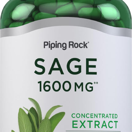 Piping Rock Sage Supplement | 180 Capsules | Concentrated Herbal Extract | Non-GMO, Gluten Free Formula