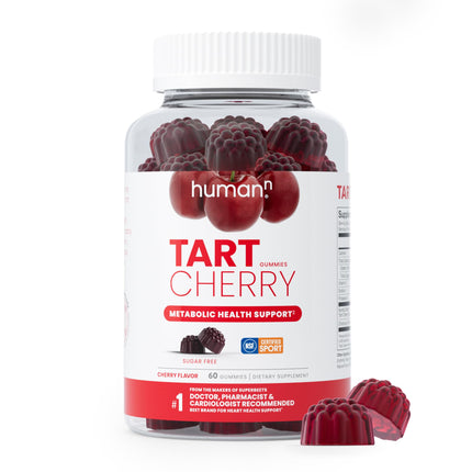 HumanN Tart Cherry Gummies - Uric Acid, Immunity, Inflammation & Metabolic Health Support – NSF Certified Sport, Powerful Antioxidant & Non-GMO - from Maker of SuperBeets - 60 Sugar-Free Vegan Gummy