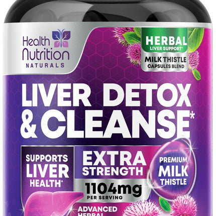 Gentle Liver Cleanse Detox & Repair Formula - Advanced Liver Support Supplement with Silymarin Milk Thistle, Dandelion Root, Artichoke Extract, Turmeric, Choline, & Beetroot - 180 Veggie Capsules