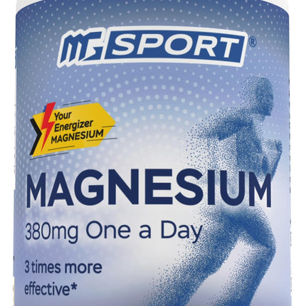 MGSPORT Magnesium Supplement 380mg - High Absorption Magnesium Complex Formula with Vitamins B6, D, E - Supports Muscle Function and Sleep Quality - 60 Servings