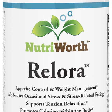 NutriWorth Relora - Stress & Weight Management Supplement. 300MG Vegetable Capsules - 60 Servings per Bottle.
