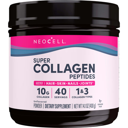 NeoCell Grassfed Collagen Peptides Powder | 14 oz | Unflavored | for Women and Men | Hair, Skin, & Nails