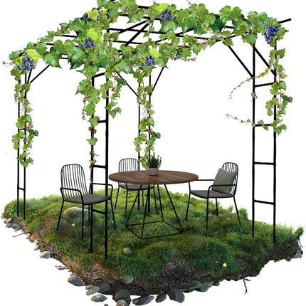 Grape Vine Trellis - Cucumber Trellis Size: 112.8 * 96 * 80.4 inches - Large Outdoor Garden Arch Trellis, Used for Outdoor Climbing of Plants, Courtyard and Garden Decoration （Leg spacing 97"）