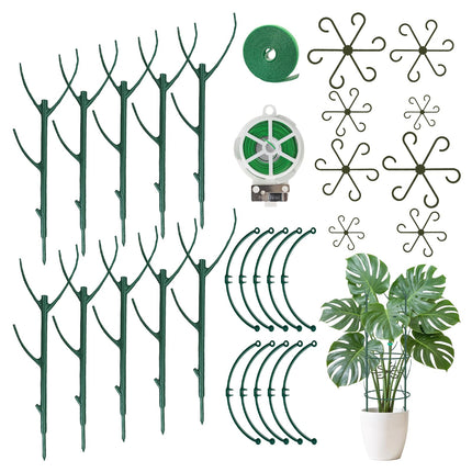 DRAINJH Monstera Plant Support Stakes, 30 Pcs Stackable Plant Support Stakes Sticks Poles for Indoor & Outdoor Plants, Climbing and Potted Plants, Stem Supports, Pothos