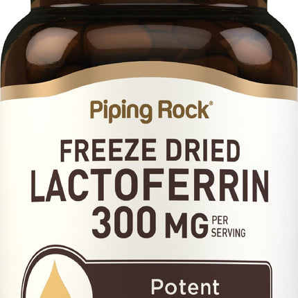 Piping Rock Lactoferrin Supplements | 300mg | 90 Capsules | Freeze Dried Potent Glycoprotein | Non GMO, Gluten Free
