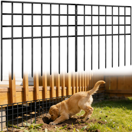 42.5ft(L) x 13in(H) Garden Fence Animal Barrier, 30 Panels No Dig Fence Panels for Dog Rabbit, Rustproof Metal Dig Defence Fencing Bottom Barrier, Anti Digging Garden Edging Border for Outdoor, Yard