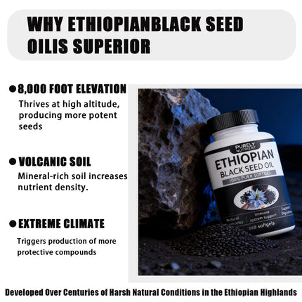 Khmiole Purely Nutrient Ethiopian Black Seed Oil,Non-GMO, Gluten-Free,60 Count