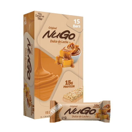 NuGo Protein Bar, Dulce De Leche, 15g Protein, Gluten Free, 15 Count