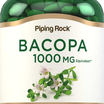 Piping Rock Bacopa Monnieri Supplement | 180 Capsules | Herbal Extract |Non-GMO & Gluten Free