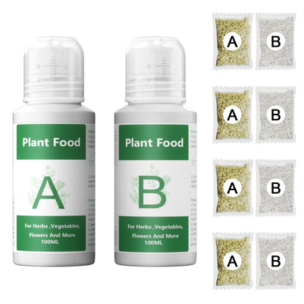 Hydroponics Nutrients (1000ml in Total), All Purpose Plant Food A & B, Hydroponics Supplies, Fertilizer for All Plants and Media, Hydroponics System Accessories for Vegetables Fruits Flowers Thrive