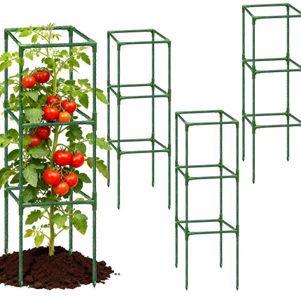 6 Pack 43.3 Inch Adjustable Tomato Cages Garden Plant Trellis