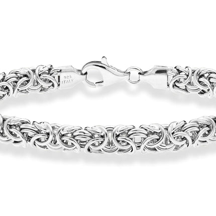Miabella Italian 925 Sterling Silver Byzantine Bracelet for Women, Handmade in Italy (Length 7.5 Inches)
