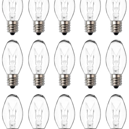 Snnalosses Wax Warmer Bulbs - 15W C7 Replacement Bulbs for Scentsy Wax Melt Warmer, Himalayan Salt Lamps, Plug-in Diffusers - Warm White, Dimmable, 15 Packs