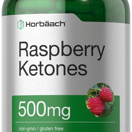 Horbäach Raspberry Ketones | 500mg | 180 Capsules | Non-GMO & Gluten Free Pills