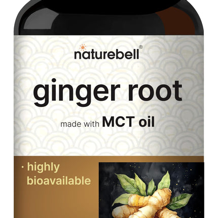 NatureBell Ginger Root Extract with MCT Oil – 300 Softgels | Ginger Supplement for Daily Use | 5-Month Supply | Non-GMO, Gluten Free