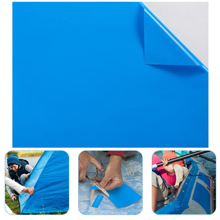 Syhood Extra Large Pool Liner Repair Patch 5.6 ft x 8.2 ft Blue Self Adhesive Vinyl Pool Patch Repair Kit for Christmas Bounce House Above Ground Pools Inflatable Floats Toys Snow Tube