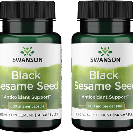 Swanson Full Spectrum Black Sesame Seed 500 Milligrams 60 Capsules (2 Pack)