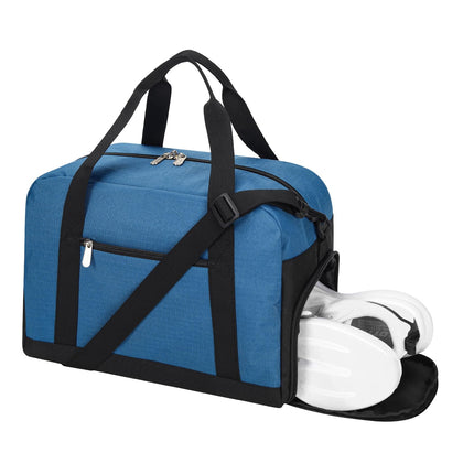Apenze Small Gym Bag 14 inch lightweight Carry On Mini Duffel Bag with Shoe Compartment for Travel Sport - Blue