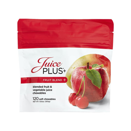 Juice Plus+ Fruit Blend Soft Chews (Chewables) - Boost Your Nutrition with 11 Fruits & Plant Ingredients - Vegan Gummy for Kids & Adults - Vitamins, Whole Food Nutrition - 120 Chewables
