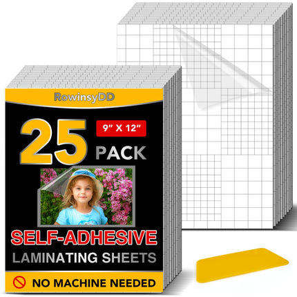 60 Pack Self Adhesive Laminating Sheets, 5.3 X 7.3 Inch, Clear Sticker Laminate Sheets Waterproof for Documents, Photos, No Machine Needed Heatless Durable