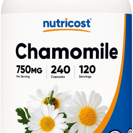 Nutricost Chamomile 750mg, 240 Vegetarian Capsules, 120 Servings - Non-GMO, Gluten Free