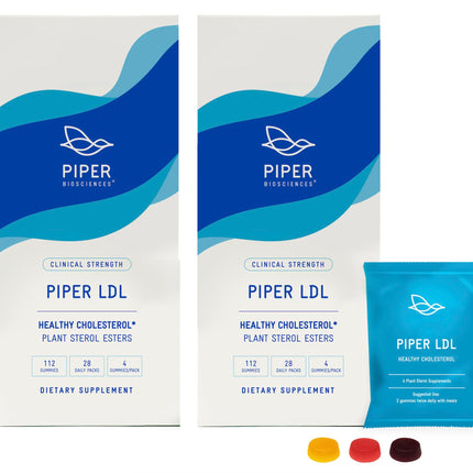Piper LDL Cholesterol Health Plant Sterol Gummies: Plant Sterols Cholesterol Supplement (2 Boxes, 224 Gummies)