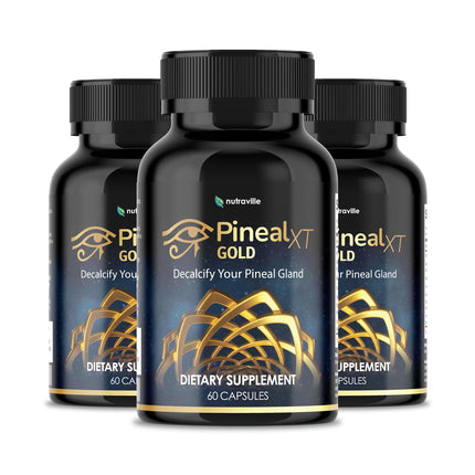 Nutraville Pineal XT Gold - Pineal Gland Supplement - Third Eye Awakening - Focus and Memory Supplement for Brain - 7 Powerful Ingredients Decalcify, Detox, and Activate Your Pineal Gland, 60 Count