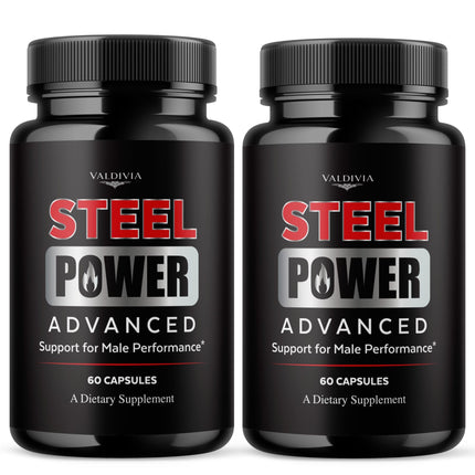 Valdivia (2 Pack) SteelPower Capsules - Official Steel Power Supplement, Premium Formula, Natural Vitamins for Health & Wellness - 120 Capsules for 2 Months