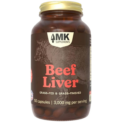 MK Supplements Grass Fed Beef Liver Supplement, Supports Energy Production, Detoxification, Digestion, Immunity and Full Body Wellness, Non-GMO, Freeze Dried, 30 Servings (3,000 mg Each)