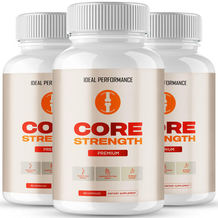 Core Strength Supplement Pills, Core Strength Capsules - All Natural Formula to Fortify Bones, Movement & Bolster Flexibility, CoreStrength Premium Health & Wellness Support Reviews (3 Pack)