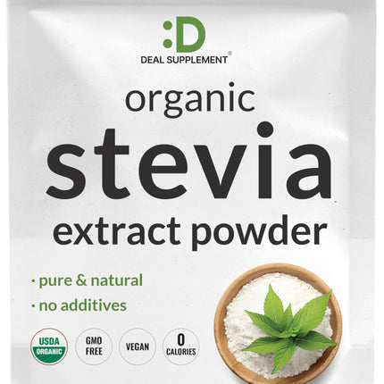 Organic Stevia Extract Powder, 12oz – Natural Sweetener & Sugar Substitute – Pure Stevia Leaf – Great for Cooking, Baking, or Drinks – No Erythritol or Additives – Non-GMO, Sugar Free, Zero Calorie