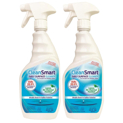 CleanSmart Daily Surface Cleaner and Pet-Safe Disinfectant, Kills 99.9% of Viruses, Bacteria, 23 ounce Bottle (Pack of 2)
