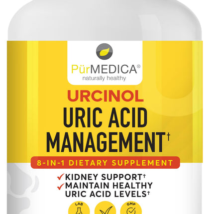 PurMEDICA Urcinol Uric Acid Supplement for Joint Support - 60ct (Pack of 1) - Uric Acid Support Formula with Turmeric Root, Acai, Banaba Leaf, Celery Seed, Yucca Stalk