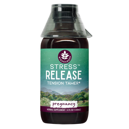 WishGarden Herbs Stress Release for Pregnancy, Liquid Herbal Tincture, Lemon Balm & Chamomile, Calms Tension & Stress, Nervous System Support, Postpartum Safe, 4oz
