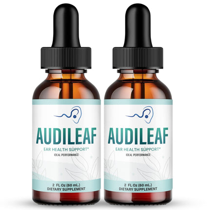 Audileaf Drops – Official Audileaf Ear Health & Hearing Support Supplement Droppers - Maximum Strength, All Natural Liquid Formula for Clear Sound, Audileaf Inner Ear Health Support Reviews (2 Pack)