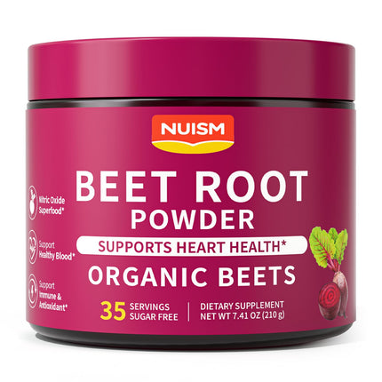 Organic Beet Root Powder Drink Mix, Natural Superfood Supplement with Beets Powder for Daily Nutrition, Nitric Oxide Support, Energy, Endurance & Circulation, Clean Beetroot Formula