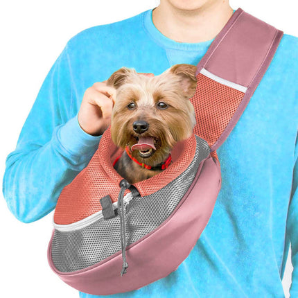 Cuddlissimo! Pet Sling Carrier - Carefully Sized for Teacup & Toy Breed Puppies & Cats (Under 6lb) - Soft Pouch for Small Dogs, Yorkies, Chihuahuas - Ideal for Hands-Free Travel & Walks (Red)