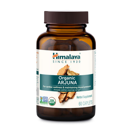Himalaya Organic Arjuna, 60 Day Supply - Herbal Supplement Supporting Heart Health and Normal Blood Pressure - USDA Organic, Vegan, Non-GMO, Gluten Free, 700 mg, 60 Caplets