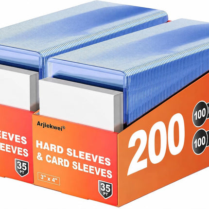 400 Card Sleeves Hard Plastic, Arjiekwei 3"X 4" Trading Card Holder, 35PT