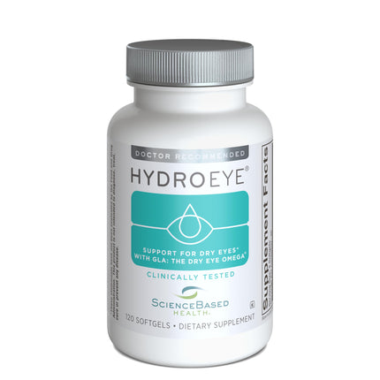 ScienceBased Health HydroEye Dry Eye Supplement – Clinically Tested with GLA & Omega-3 – Supports a Healthy Tear Film for Lasting Eye Comfort – 120 Softgels