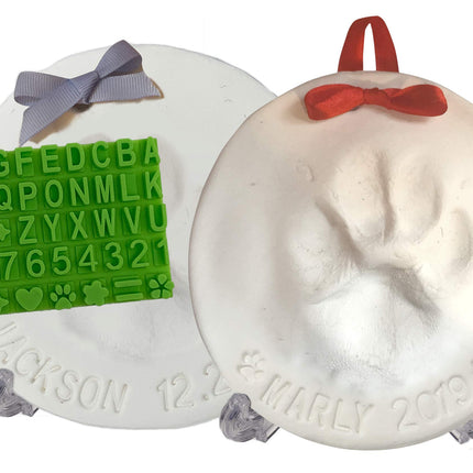 Ultimate Pawprint Keepsake Kit (Makes 2) - Paw Print Christmas Ornament w/ Bonus Personalization Tool & Display Stands! For Dogs, Cats & Pets. Non-toxic. Clay Air-Dries Soft, Light & Uncrackable.