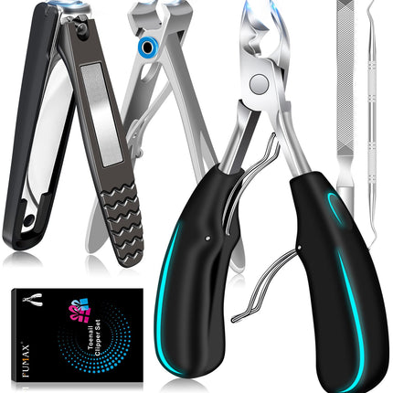 Toenail Clippers for Seniors Thick Toenails with Wide Opening, Large Long Handle Toe Nail Clippers for Men Heavy Duty Sharp Nail Clippers with Catcher, Heavy Duty Nail Cutter Gifts for Men Women