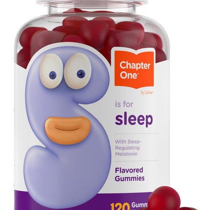 Zahler Chapter One Sleep Gummies - 2.5 mg Melatonin Gummies to Support Restful Sleep - Dietary Supplement for Kids' Bedtime Routine - Kosher, Gluten-Free & Dairy-Free - 120 Count