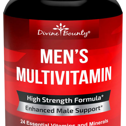 Mens Multivitamin – Daily Multivitamin for Men with Vitamin A C D E K B Complex, Calcium, Magnesium, Selenium, Zinc Plus Heart, Brain, Immune, and Men's Multivitamins – 90 Vegetarian Capsules
