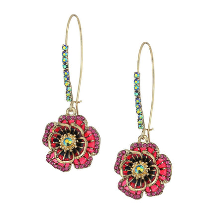 Betsey Johnson Rose Dangle Earrings