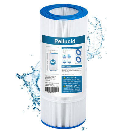 PELLUCID CC100 Pool Filter Compatible with CCRP100, PAP100, PAP100-4, C-9410, R173215, Filbur FC-0686, 59054200, 160316, 160354, Predator 100,100 sq.ft, Dimensions: 23 5/8" x 10 1/16"