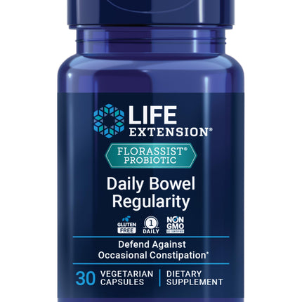 Life Extension FLORASSIST Daily Bowel Regularity – Bifidobacterium lactis HN019 – Clinically Studied Probiotic for Occasional Constipation – Gluten-Free, Non-GMO – 30 Vegetarian Capsules